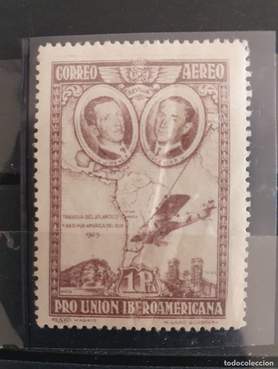 Selos: EDIFIL 590 * CASTA&Ntilde;O VIOLACEO 1 PESETA ESPA&Ntilde;A 1930 PLIEGUE