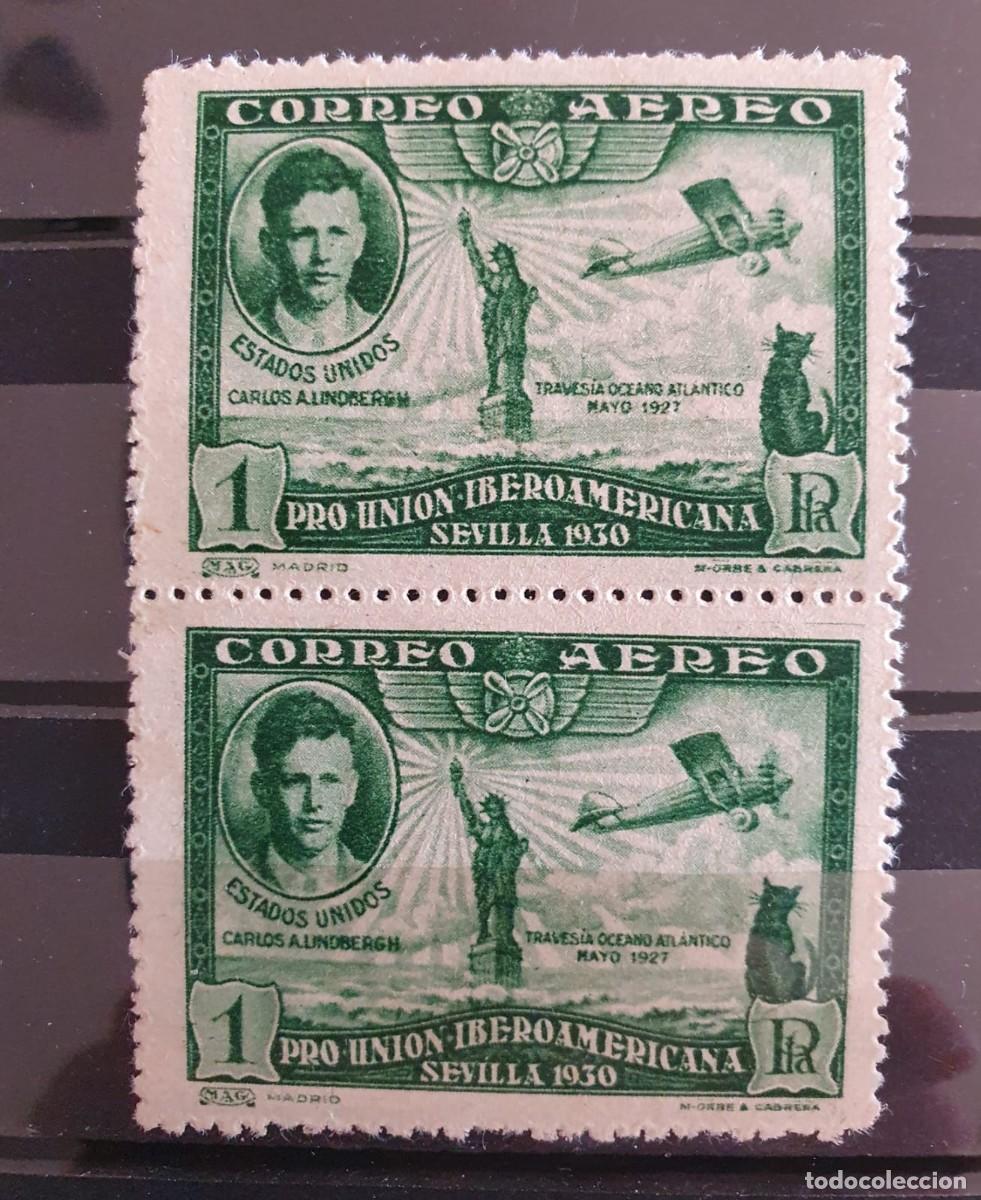 Sellos: EDIFIL 588 ** PAREJA 1 PESETA ESPA&Ntilde;A 1930