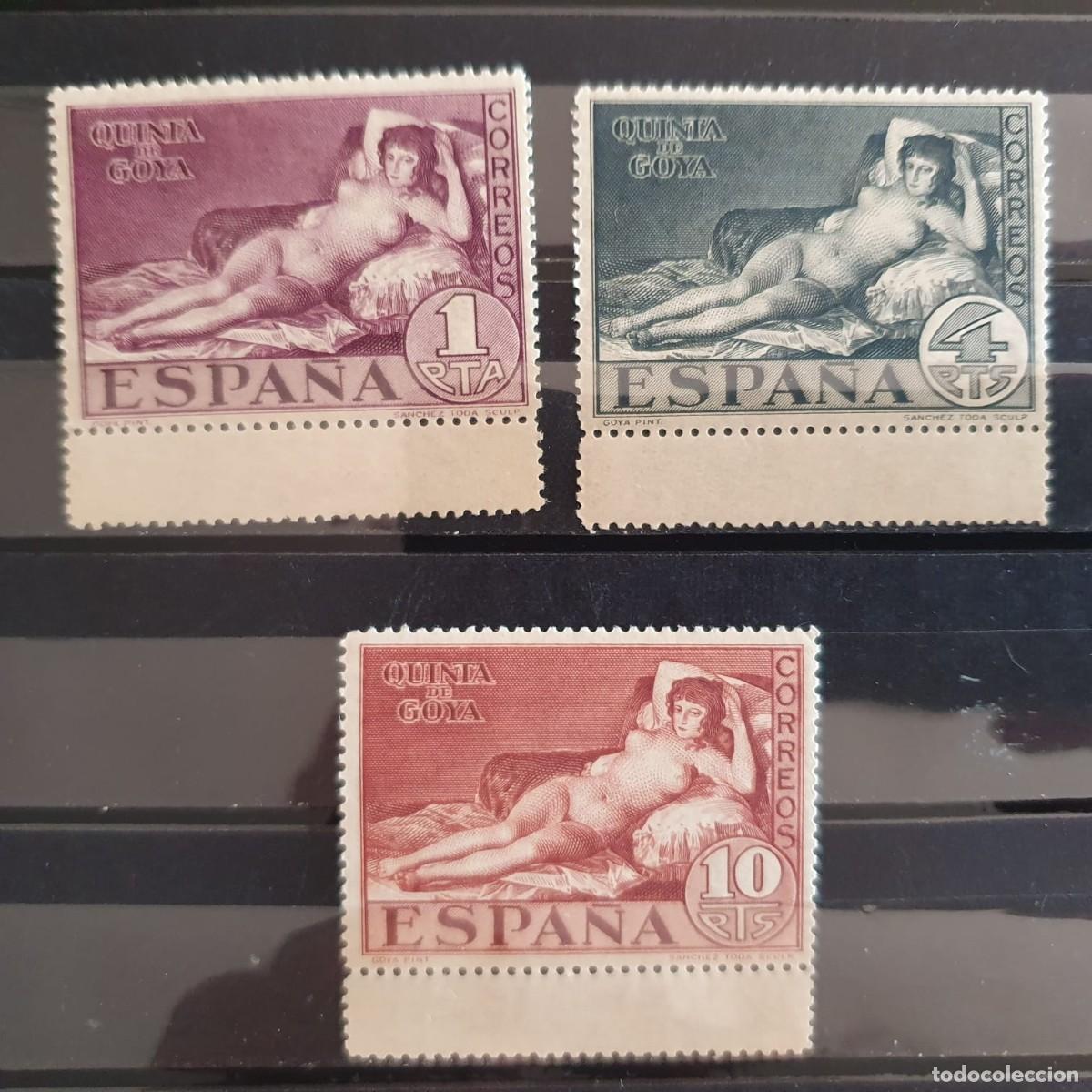 Sellos: EDIFIL 513 ** A 515 ** BORDE HOJA GOYA ESPA&Ntilde;A 1930