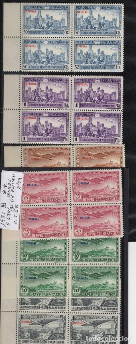 Briefmarken: PC127 Sellos Espa&ntilde;a a&ntilde;o 1931 Edifil 630/635** sellos originales en NUEVO bloque de 4 v.c. 68 &euro;