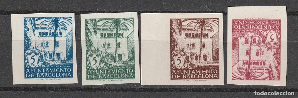 Sellos: AYTO.BARNA.- SERIE DEL A&Ntilde;O 1.945 SIN DENTAR