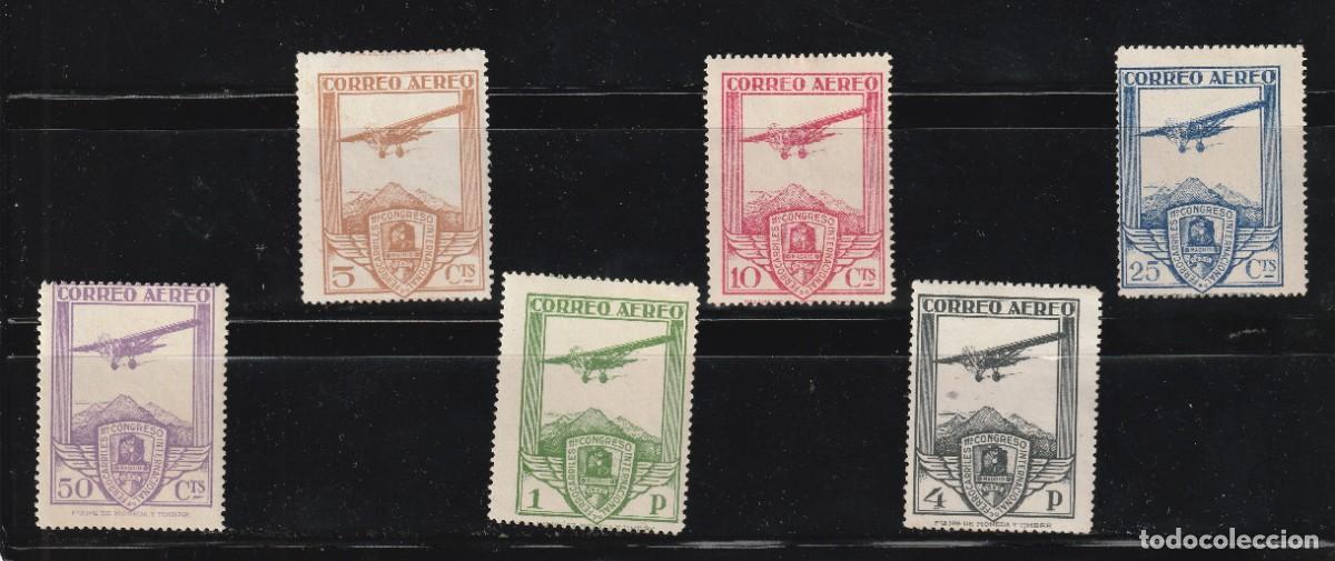 Sellos: EDIFIL 483** / 488** FERROCARRILES CORREO A&Eacute;REO