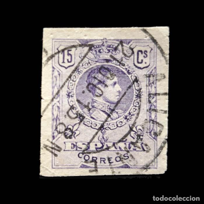 Sellos: Sin perforar Edifil 270. 15 cts Alfonso XIII tipo medall&oacute;n, color violeta