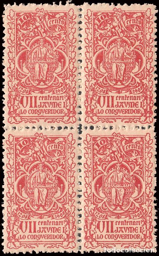 Sellos: Espa&ntilde;a - Vi&ntilde;etas Nacionalistas - * Bl. 4 - &rdquo;VII Centenario Jaume I...&rdquo;