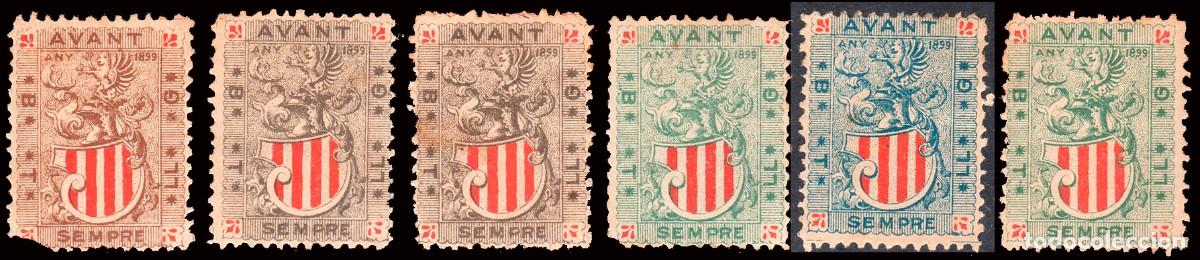 Sellos: Espa&ntilde;a - Vi&ntilde;etas Nacionalista - S/Cat (*) - 6 valores &rdquo;1899 - Avant sempre&rdquo;