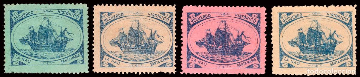 Sellos: Espa&ntilde;a - Vi&ntilde;etas Nacionalista - S/Cat (*) - 4 valores &rdquo;Recuerdo hist&oacute;rico - La Nao...&rdquo;