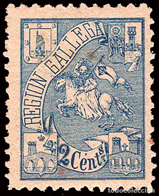 Sellos: Espa&ntilde;a - Vi&ntilde;etas Nacionalista - S/Cat (*) - 1 valor - &rdquo;1899 - Regi&oacute;n Gallega&rdquo;
