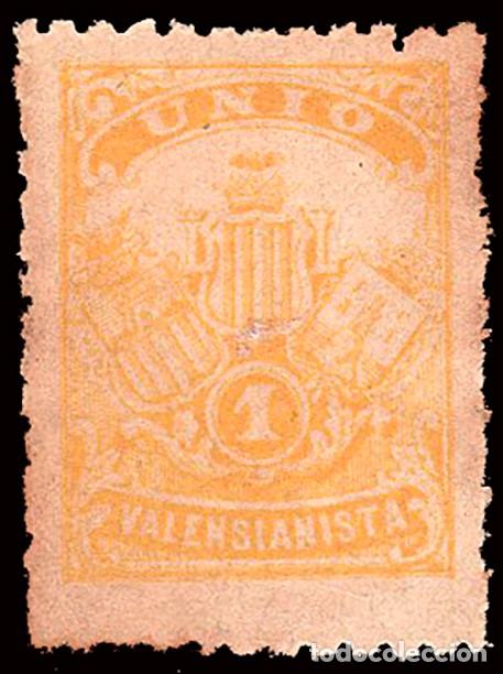 Sellos: Espa&ntilde;a - Vi&ntilde;etas Nacionalista - S/Cat (*) - 1 valor - &rdquo;Uni&oacute; Valensianista&rdquo; amarillo