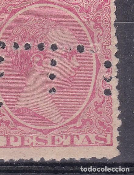 Sellos: SS7 -Alfonso XIII Pel&oacute;n 4 Ptas Edifil 227. Rara Perforacion E