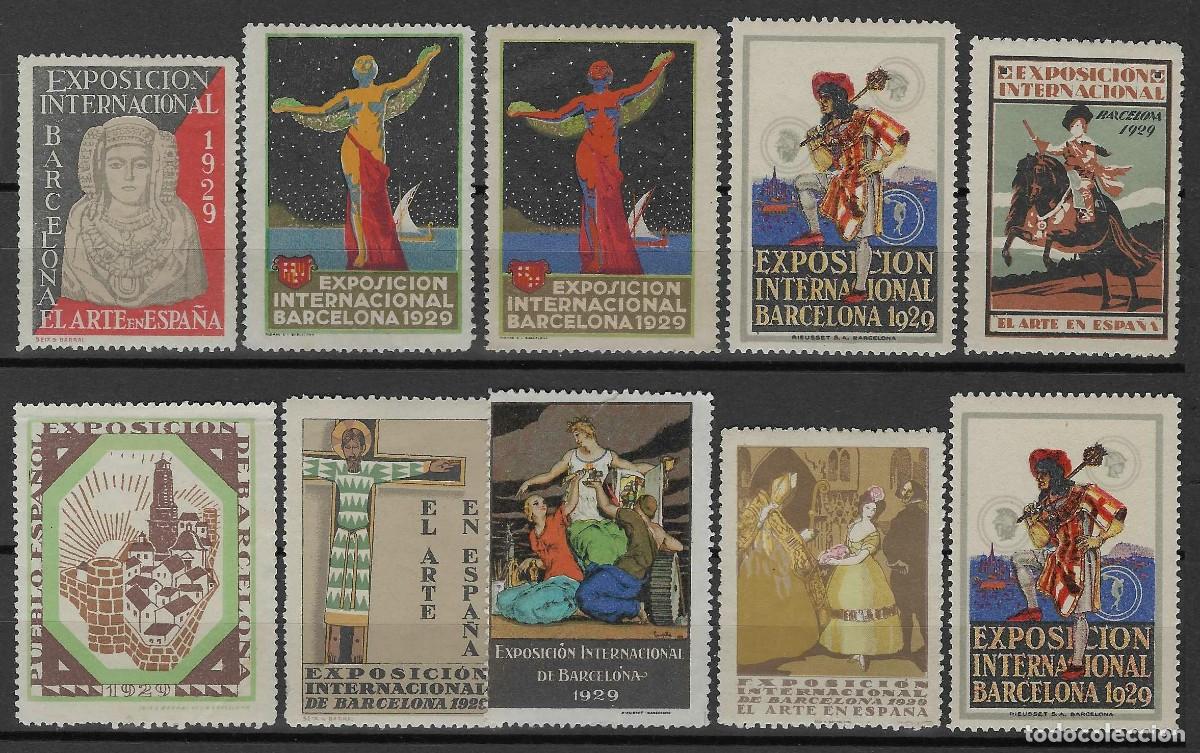 Sellos: BARCELONA 1929. EXPOSICI&Oacute;N INTERNACIONAL. EL ARTE EN ESPA&Ntilde;A (10 SELLOS) (VARIEDAD...COLOR). MNH **