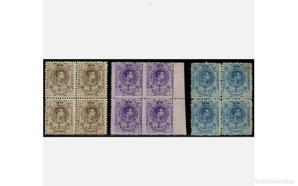 Sellos: ESPA&Ntilde;A - 1909 - EDIFIL 267,270,274 - BLOQUE 4 - MNH** - NUEVOS - V.CAT.165&euro;