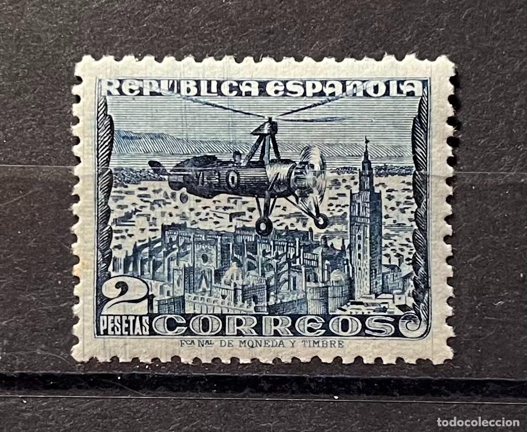Sellos: 1935 autogiro centrado,goma,color MNH***lujo