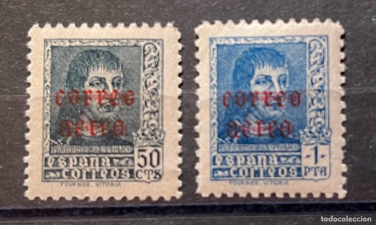 Sellos: 1940 fernando el cat&oacute;lico sobrecargo MNH** centrados goma