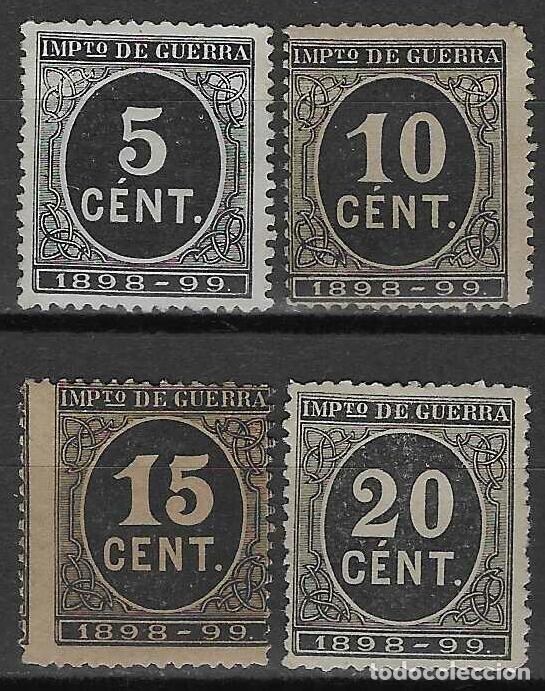 Sellos: EDIFIL 236-239 CIFRAS 1898-1899. IMPUESTO DE GUERRA.VALOR CAT&Aacute;LOGO: 102 &euro;. MNH ** (SALIDA: 0,01 &euro;).