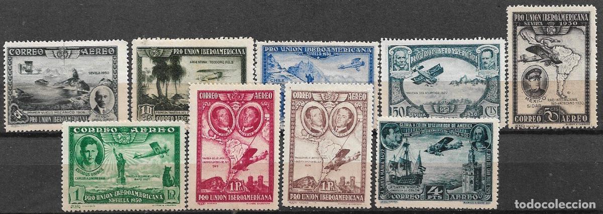 Sellos: Espa&ntilde;a. 1930 Pro Uni&oacute;n Iberoamericana, a&eacute;reos, EDIFIL n&ordm; 583/ 1 * completa