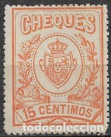Sellos: Fiscales. 1913 Timbres para Cheques, EDIFIL n&ordm; 1 * *