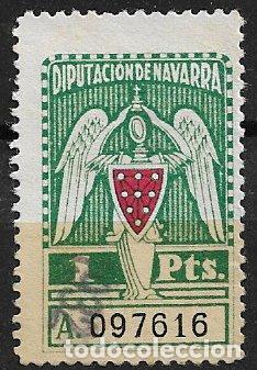 Sellos: Fiscales. Diputaci&oacute;n Foral de Navarra, 1928, Alemany n&ordm; 10 (o)