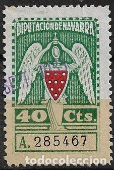 Sellos: Fiscales. Diputaci&oacute;n Foral de Navarra, 1928, Alemany n&ordm; 7 (o)