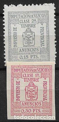 Sellos: Fiscales Diputaci&oacute;n Foral de Vizcaya, 1926Timbre ANUNCIOS, Alemany n&ordm; 167 y 168 (*)completa