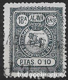 Sellos: Fiscales Diputaci&oacute;n Foral de &Aacute;lava, 1906, Alemany n&ordm; 2 (o)