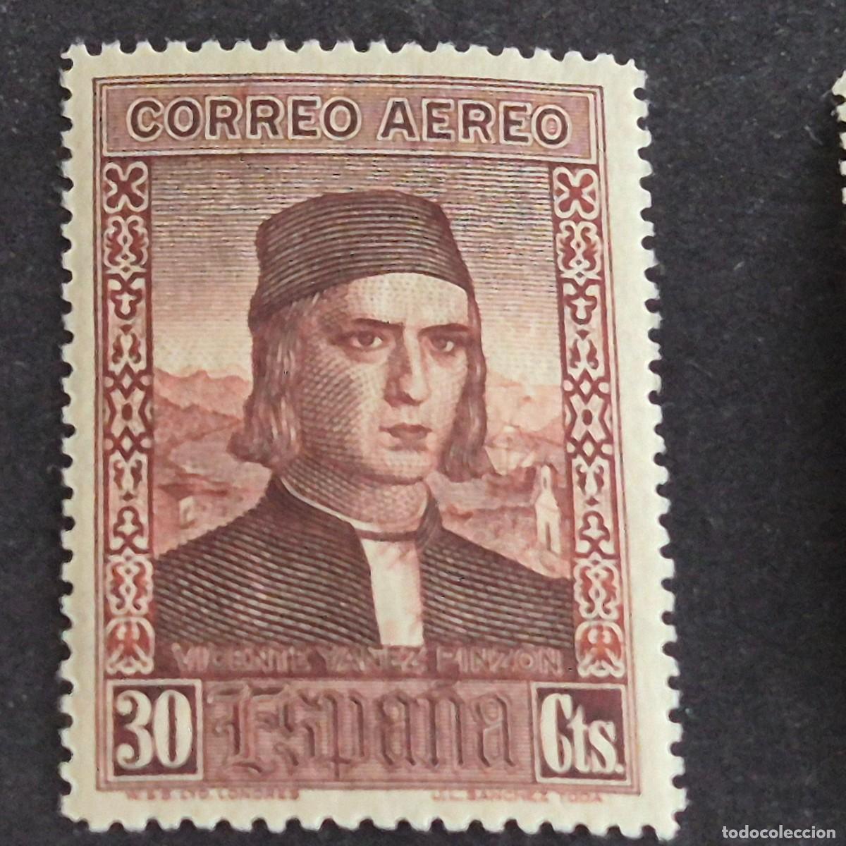 Sellos: ESPA&Ntilde;A, 1930, DESCUBRIMIENTO AM&Eacute;RICA, A&Eacute;REO EUROPA, EDIFIL 553*, NUEVO, GOMA, POCO FIJASE, (LOTE AR)