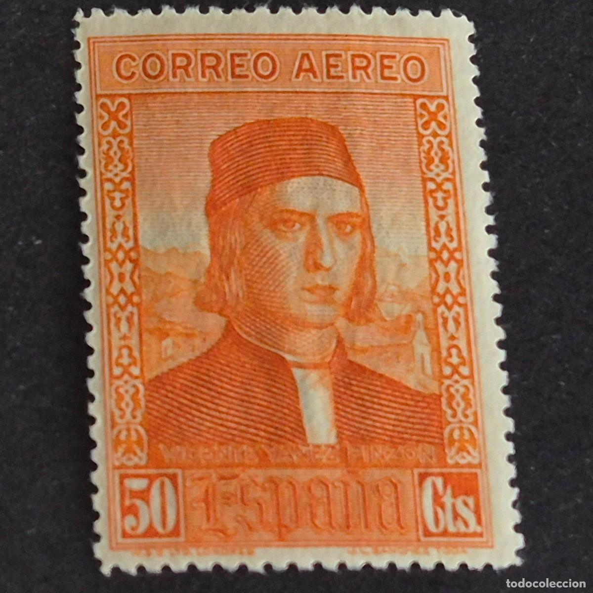 Sellos: ESPA&Ntilde;A, 1930, DESCUBRIMIENTO AM&Eacute;RICA, A&Eacute;REO EUROPA, EDIFIL 555*, NUEVO, GOMA, POCO FIJASE, (LOTE AR)
