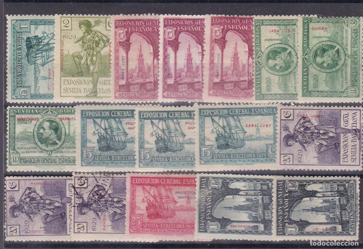 Sellos: FC-115-Exposici&oacute;n general Espa&ntilde;ola COLONIAS Lote 17 Sellos Nuevos