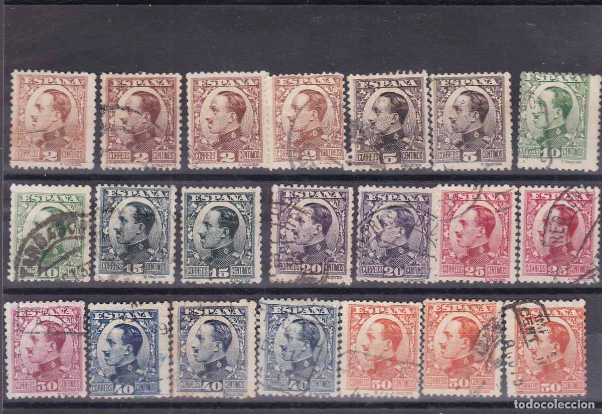 Sellos: FC-151-Alfonso XIII Edifil 490/98 x 21 Sellos Usados Serie Completa