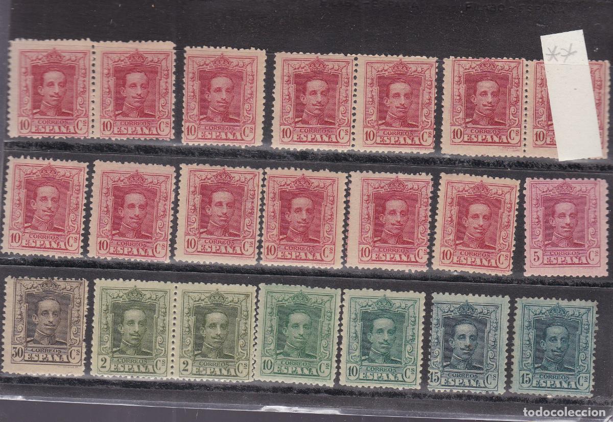 Sellos: FC-101- Alfonso XIII Vaquer Lote 21 Sellos Nuevos ** Sin Fijasellos + 280 euros. Buena Calidad
