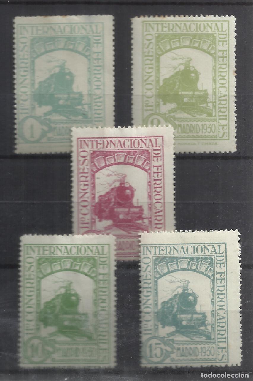 Sellos: CONGRESO INTERNACIONAL ferrocarril 1930 edifil 469-473 NUEVOS**