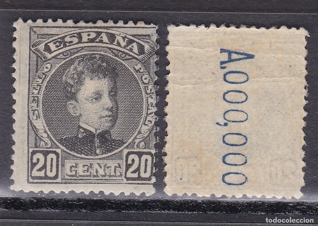 Sellos: AA4-Alfonso XIII Cadete 20 Cts Edifil 247 x 2 Sellos **/* .VARIEDAD MUESTRA A 000.000