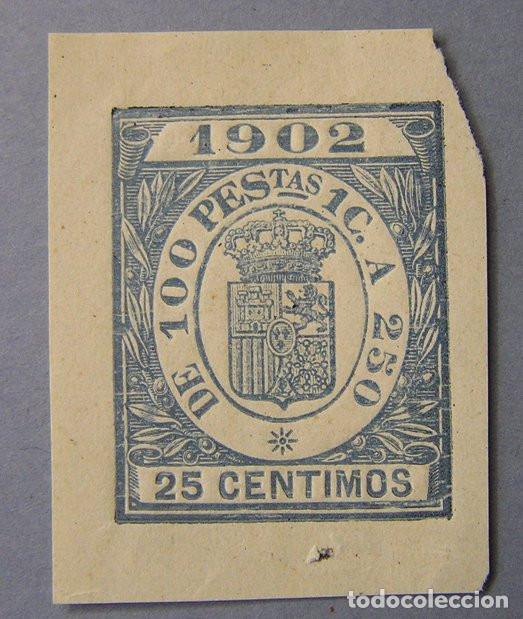 Sellos: SELLO FISCAL 25 CENTIMOS DE PESETA - 1902