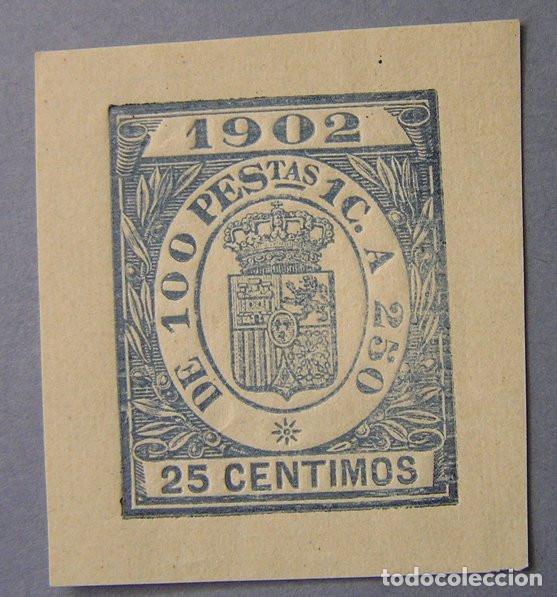 Sellos: SELLO FISCAL 25 CENTIMOS DE PESETA - 1902
