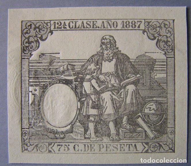 Sellos: SELLO FISCAL - 12&ordf; CLASE. 75 CENTIMOS DE PESETA 1887 - SELLO EN SECO