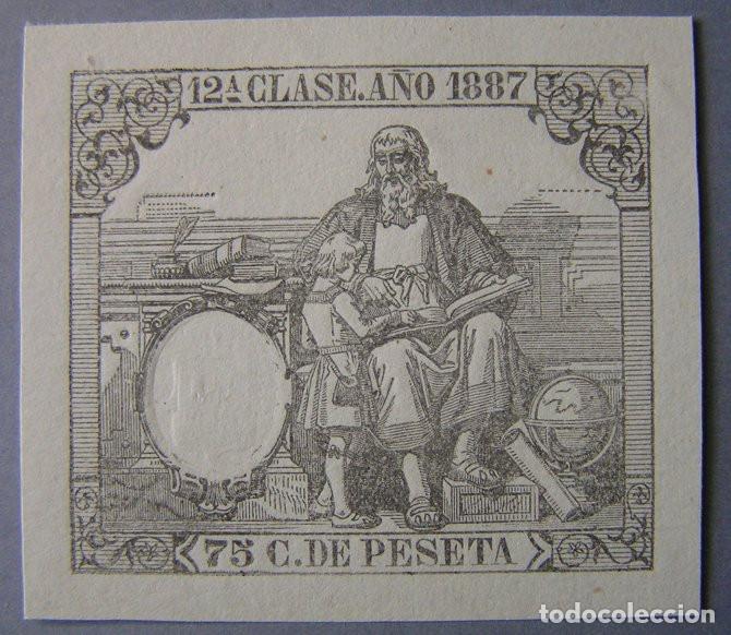 Sellos: SELLO FISCAL - 12&ordf; CLASE 75 CENTIMOS DE PESETA 1887