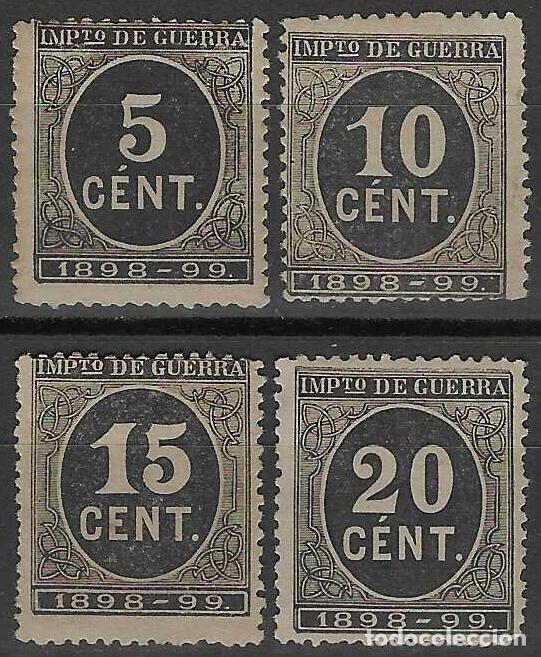 Sellos: EDIFIL 236-239 CIFRAS 1898-1899. IMPUESTO DE GUERRA.VALOR CAT&Aacute;LOGO: 102 &euro;. MNH **