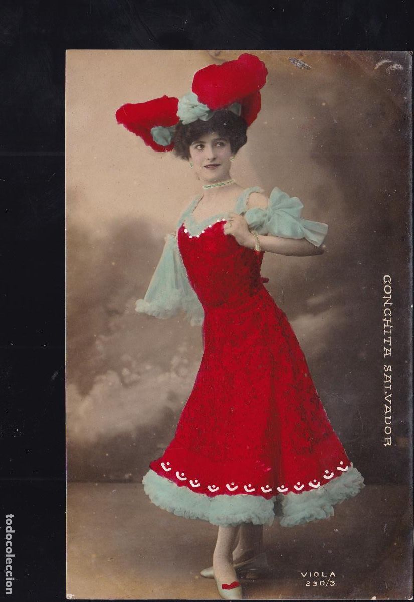 Sellos: F16-71-Postal Conchita Salvador de Viola. Pintada a Mano Barcelona 1902?