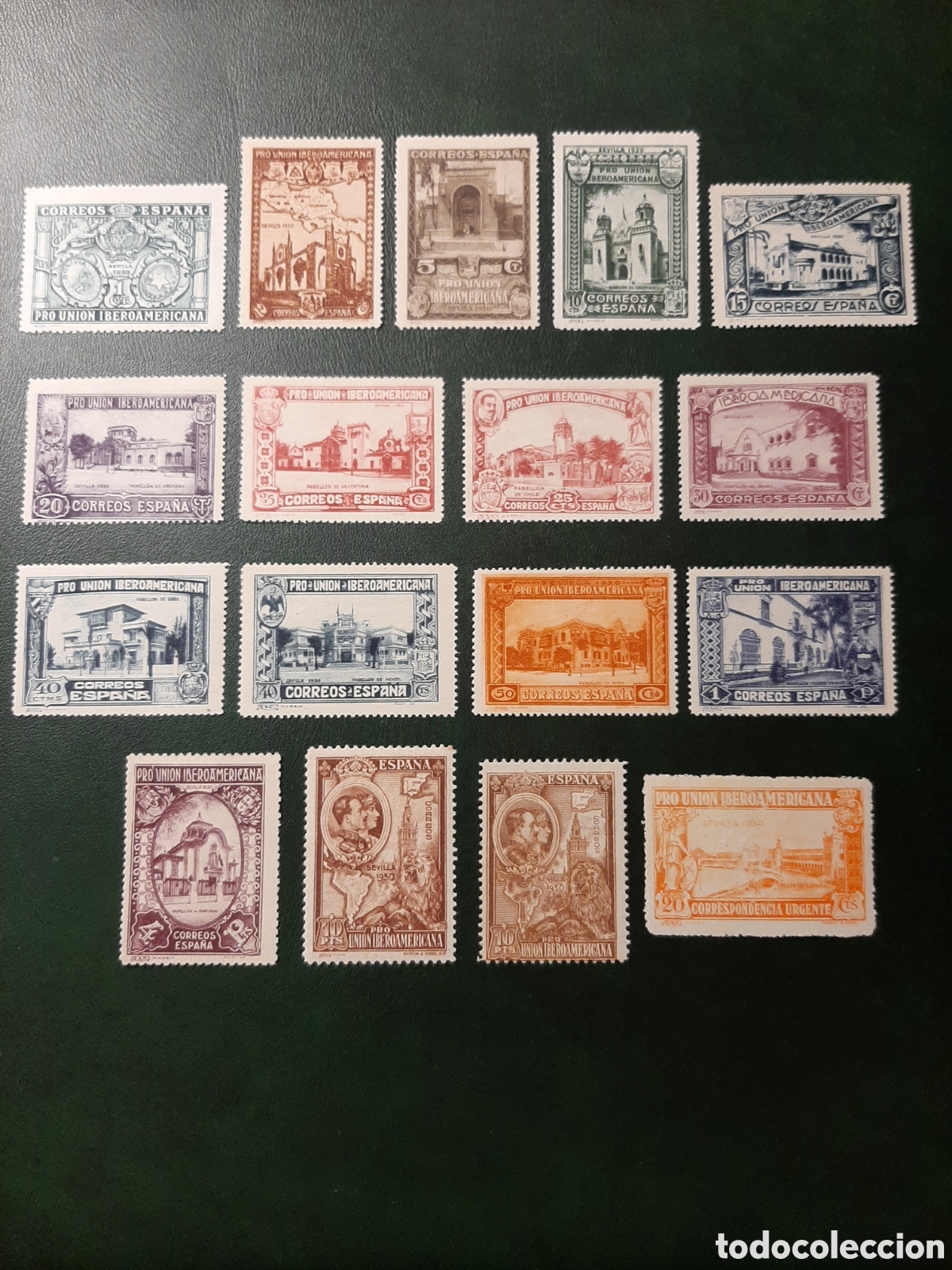 Sellos: Pro Uni&oacute;n Iberoamericana. Edifil 566/582. A&ntilde;o 1930.