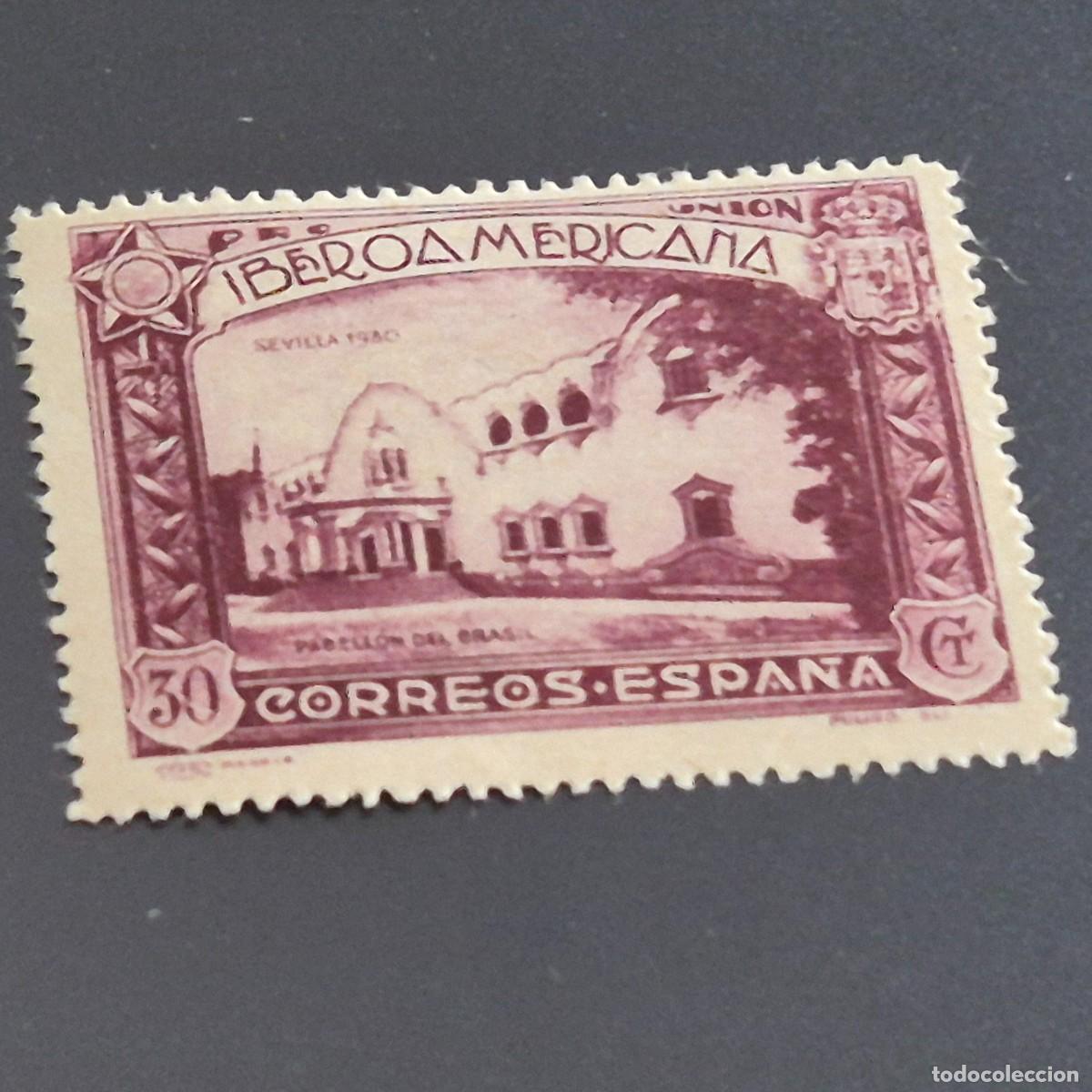 Sellos: ESPA&Ntilde;A, 1930, PRO UNI&Oacute;N IBEROAMERICANA, EDIFIL 574*, NUEVO, GOMA, FIJASELLO, (LOTE AR)