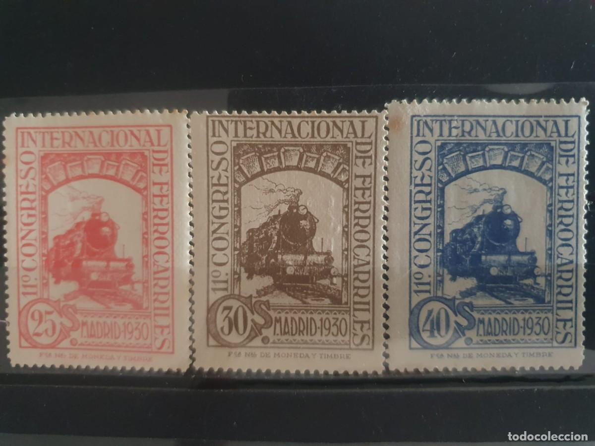 Sellos: EDIFIL 475 a 477 */** FERROCARRILES ESPA&Ntilde;A 1930