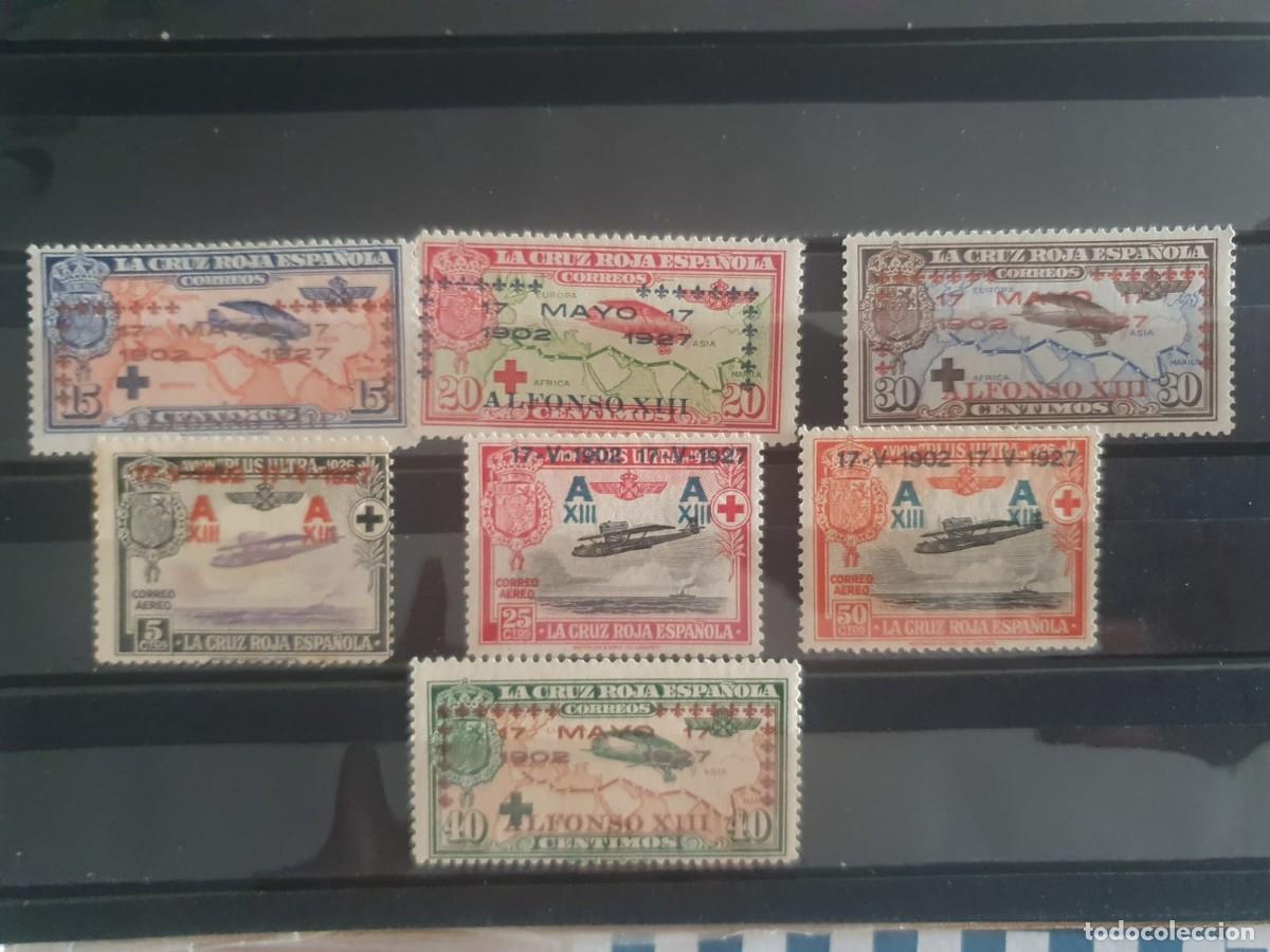 Sellos: EDIFIL 363 A 370 */** CRUZ ROJA ESPA&Ntilde;A 1927 sin 364