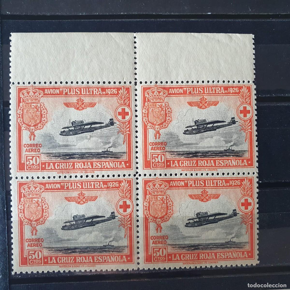 Stamps: EDIFIL 346 ** BLOQUE DE 4 BORDE DE HOJA ESPA&Ntilde;A 1926