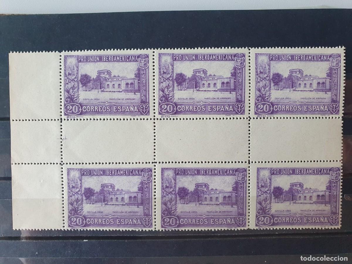 Briefmarken: EDIFIL 571 ** BLOQUE DE 6 INTERPANEL ESPA&Ntilde;A 1930