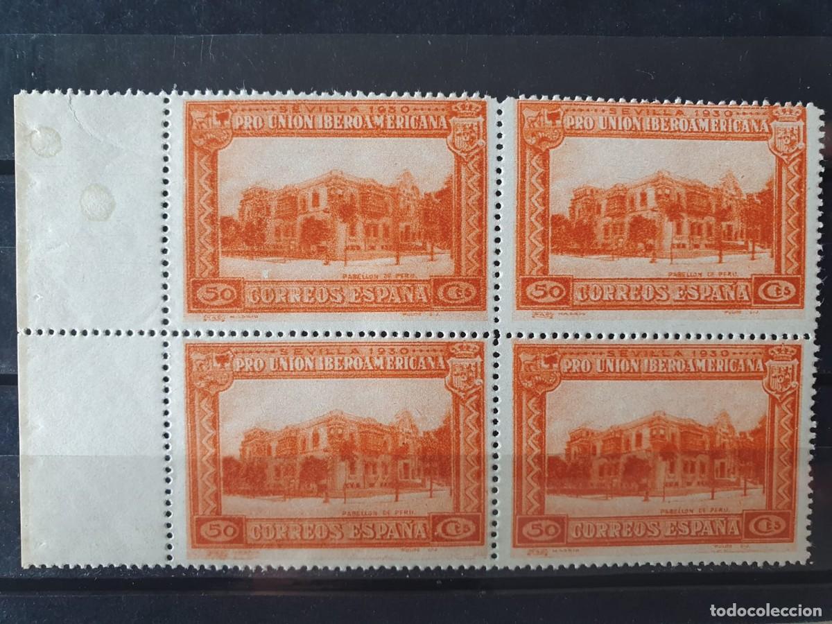 Briefmarken: EDIFIL 577 ** BLOQUE DE 4 BORDE DE HOJA ESPA&Ntilde;A 1930