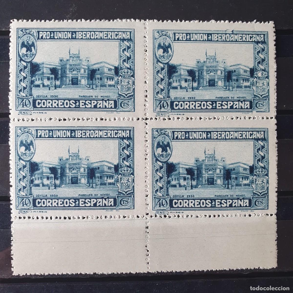 Briefmarken: EDIFIL 576 ** BLOQUE DE 4 BORDE DE HOJA ESPA&Ntilde;A 1930
