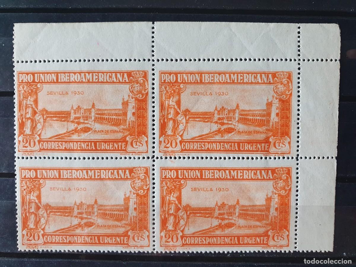 Stamps: EDIFIL 582 ** BLOQUE DE 4 BORDE DE HOJA ESPA&Ntilde;A 1930