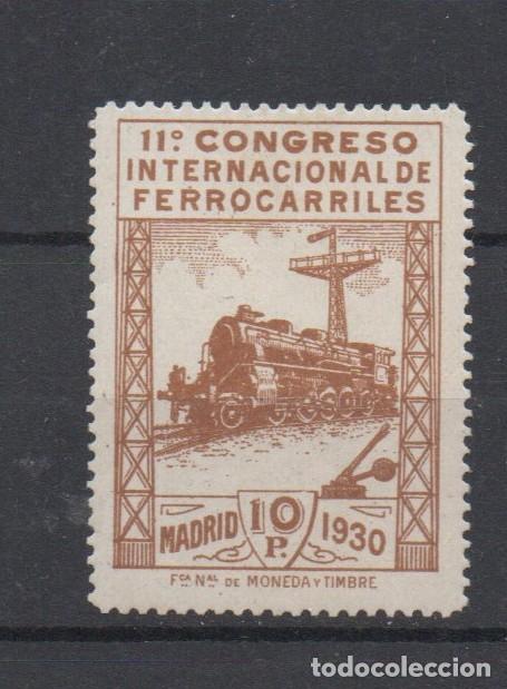 Francobolli: EDIFIL 481* 10 Pts CONGRESO FERROCARRILES MARQUILLADO