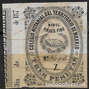 Sellos: Colegio Notarial de Madrid. Poder. 3 ptas negro (o) Serie X