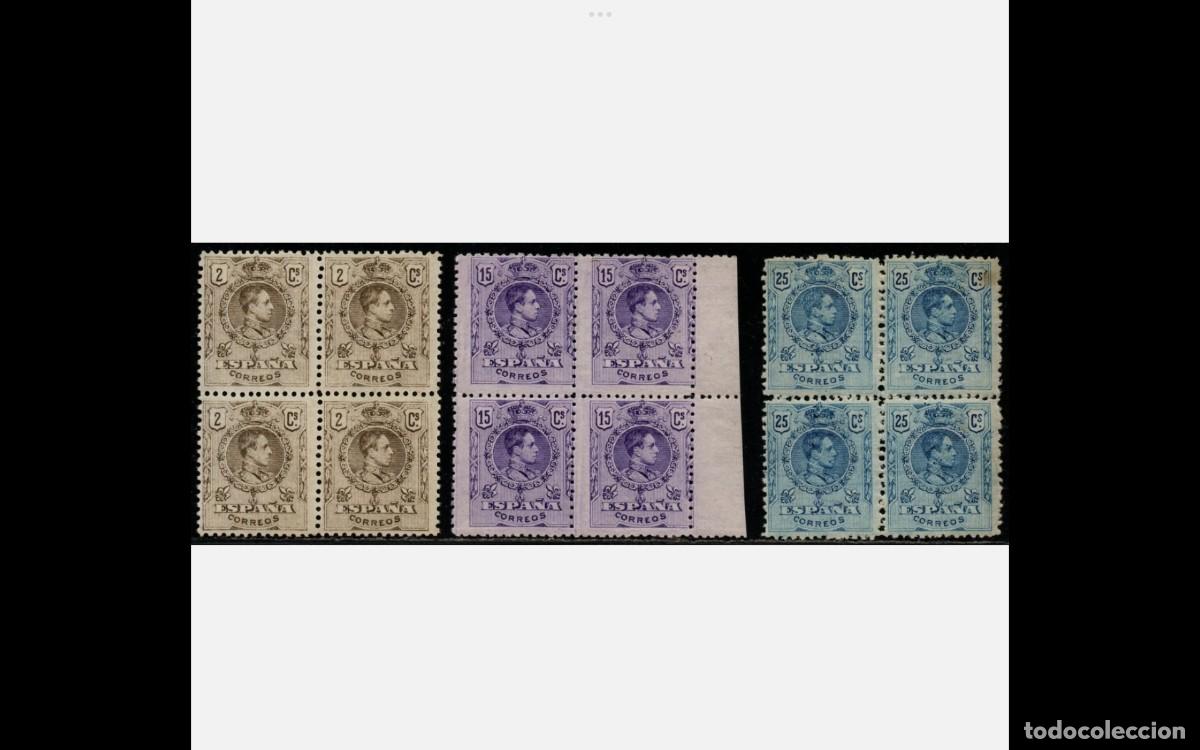 Stamps: ESPA&Ntilde;A -1909 -EDIFIL 267,270 y274 BLOQUE DE 4 - MNH** - NUEVOS - V.CAT.165&euro;