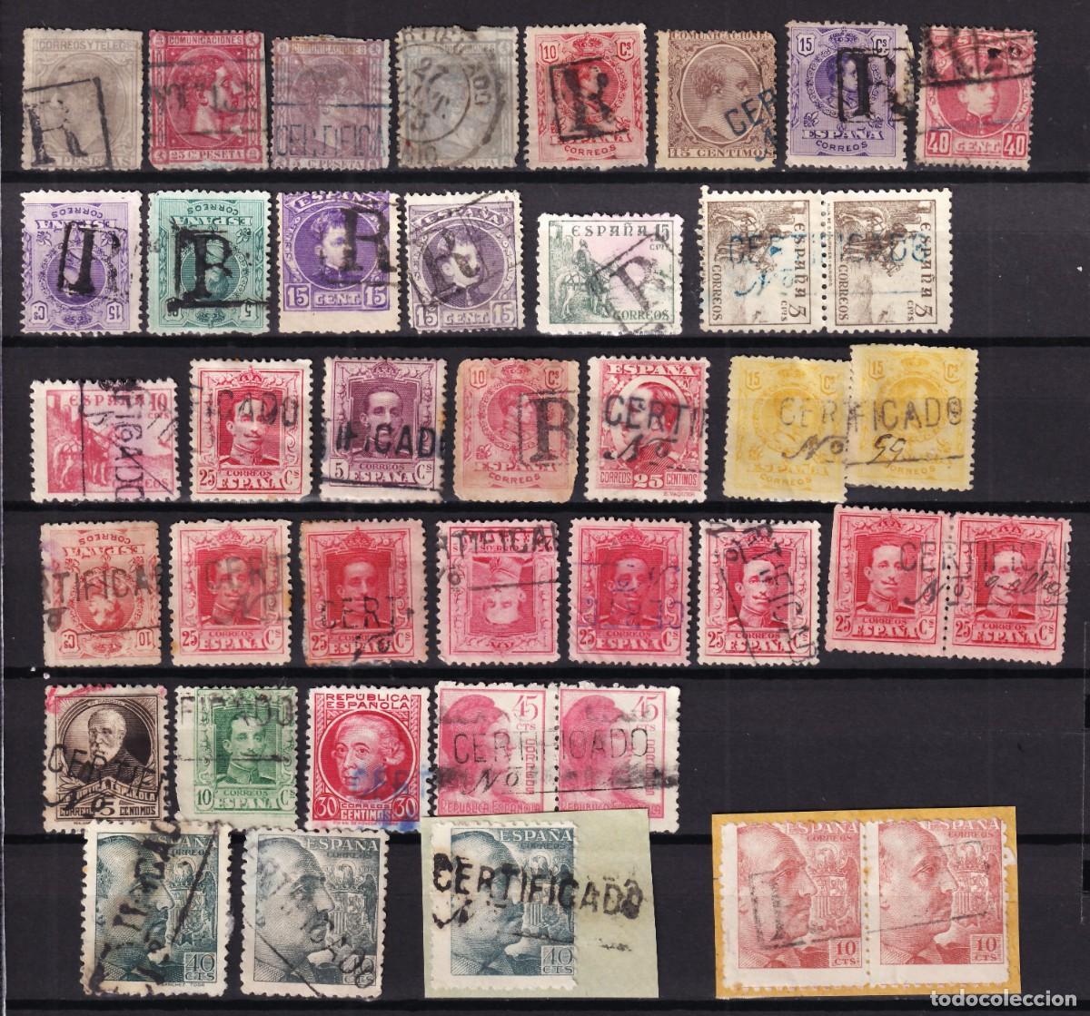 Sellos: ESPA&Ntilde;A, Conjunto de sellos, [Mat. &rdquo;CERTIFICADO&rdquo;.]